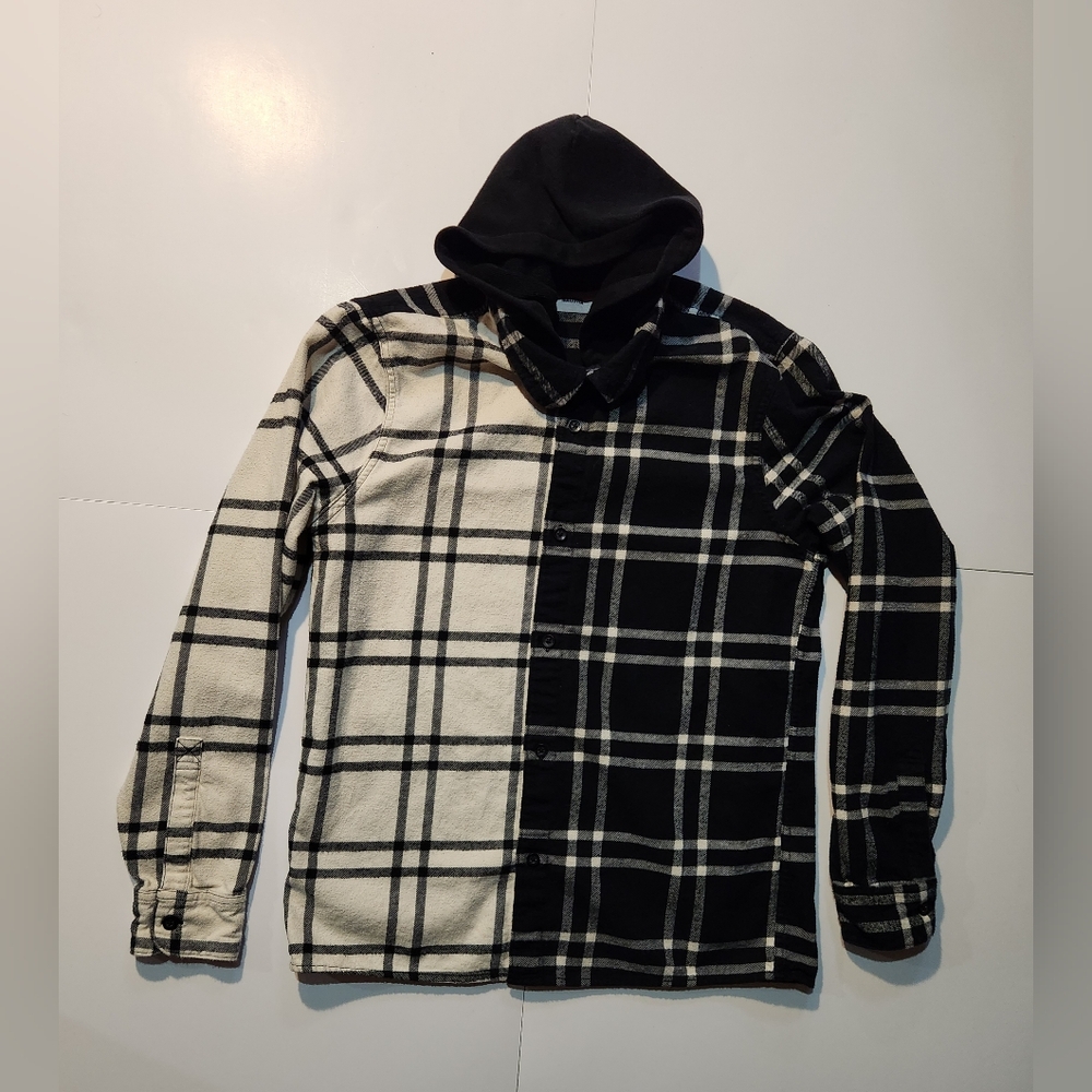 Hollister Women's Flannel Hoodie Shirt Size Medium